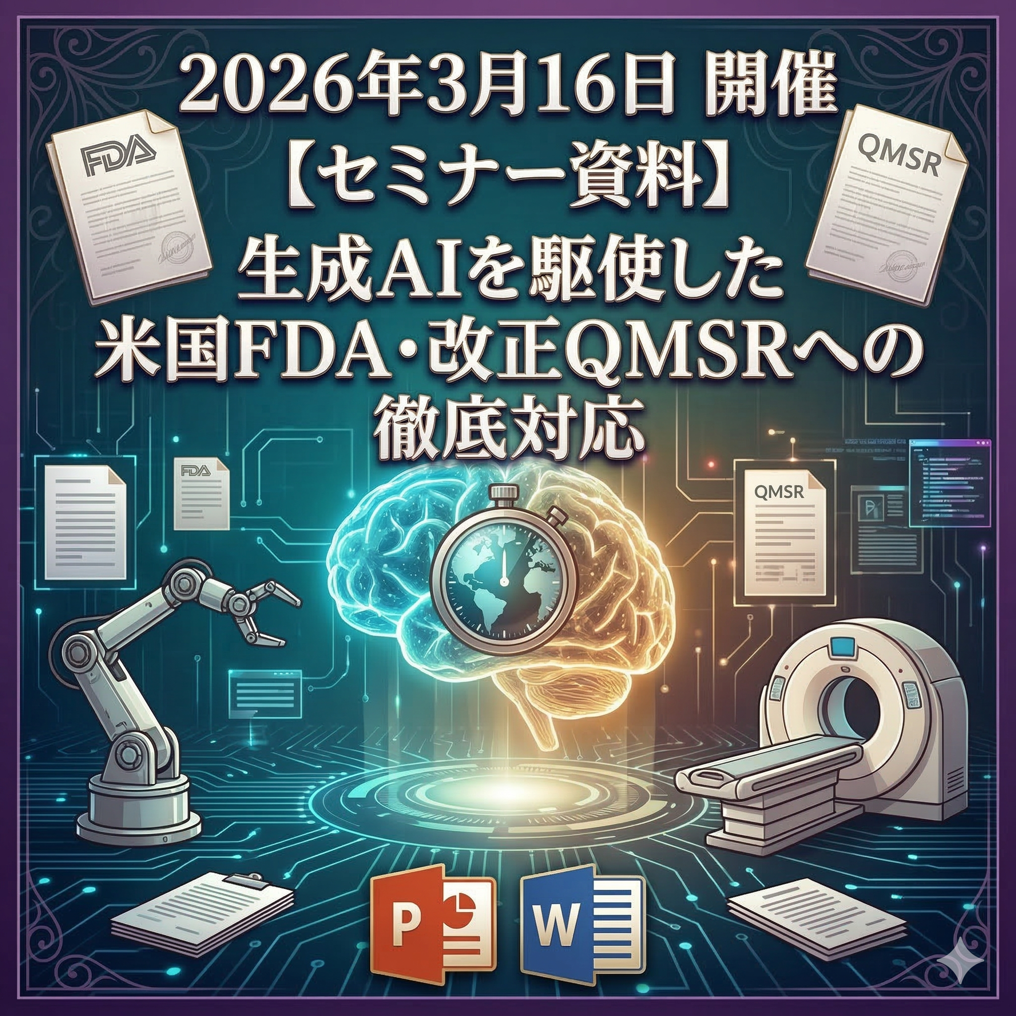 （3/16）【情報機構】生成AIを駆使した米国FDA・改正QMSRへの徹底対応